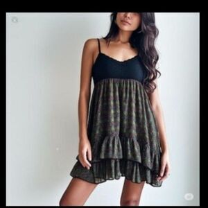 Vintage Babydoll Dress Women's Spaghetti Strap Crocheted Boho Whimsygoth Y2K S